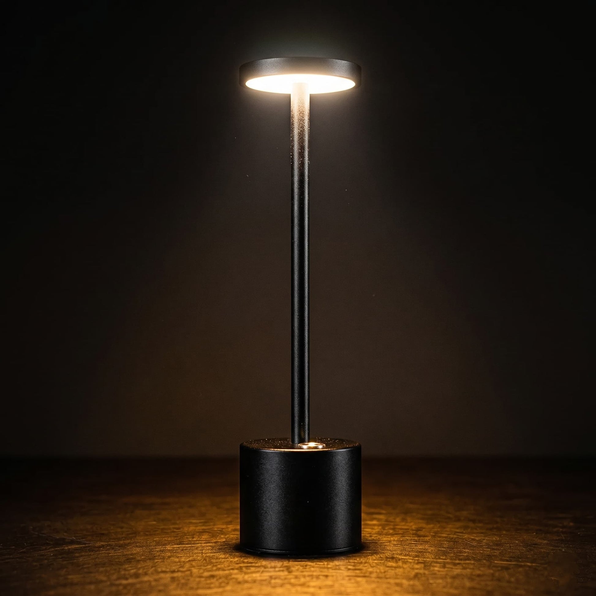 Aesthix Lume Halo touch dimmer lamp minimalist design black base