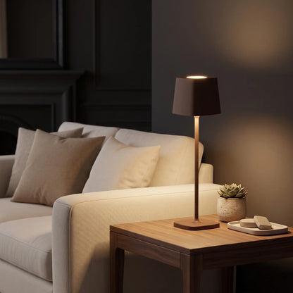 Aesthix Lume Dusk minimalist touch lamp brown finish sofa side table living room UK
