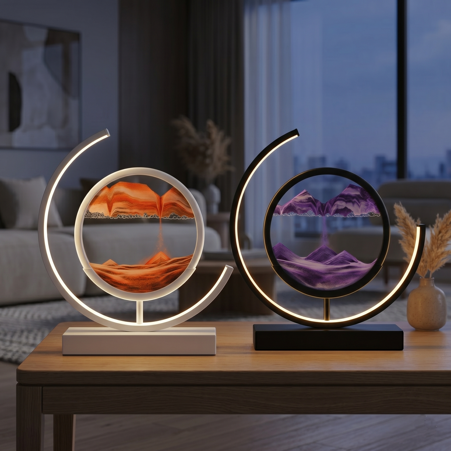 LED Quicksand Art Table Lamp
