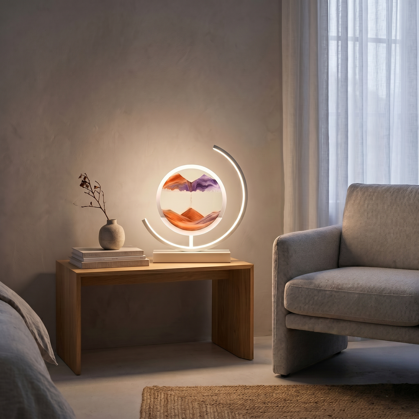 LED Quicksand Art Table Lamp