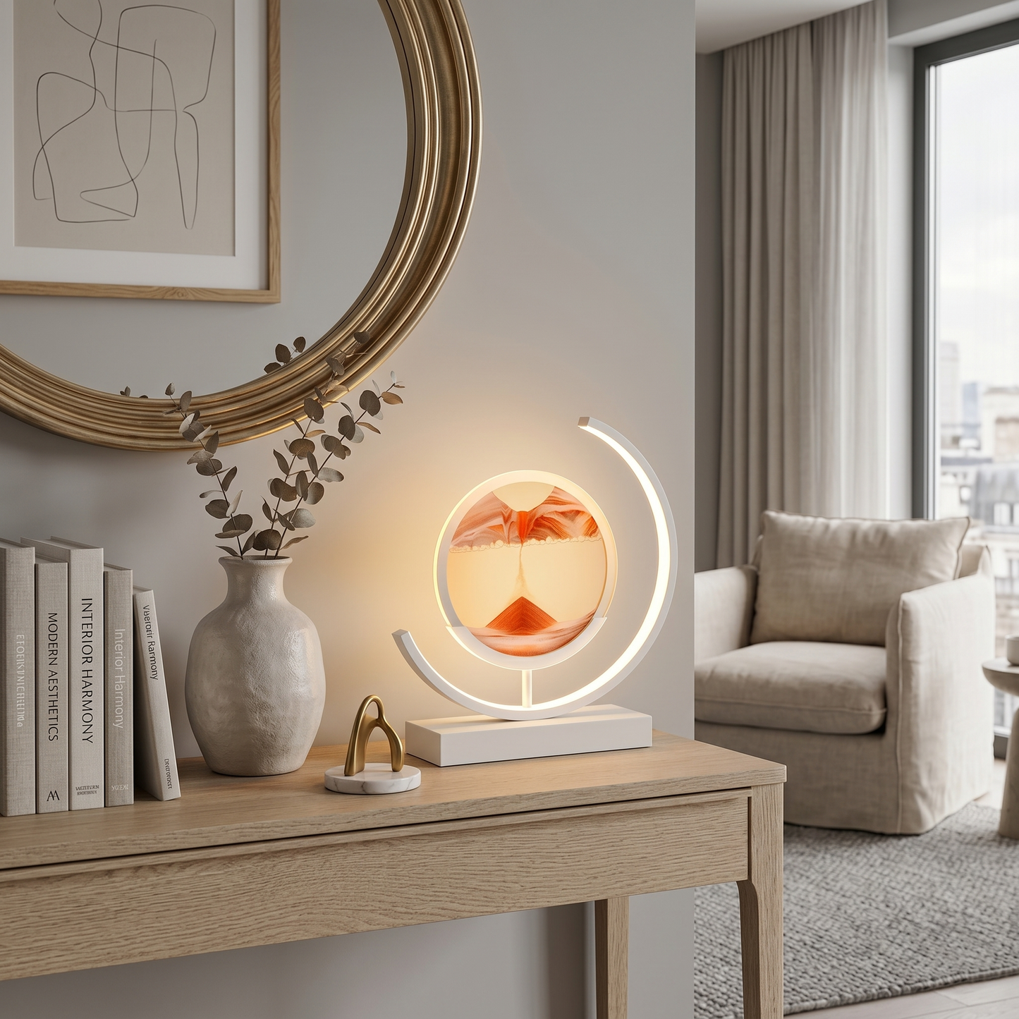 LED Quicksand Art Table Lamp