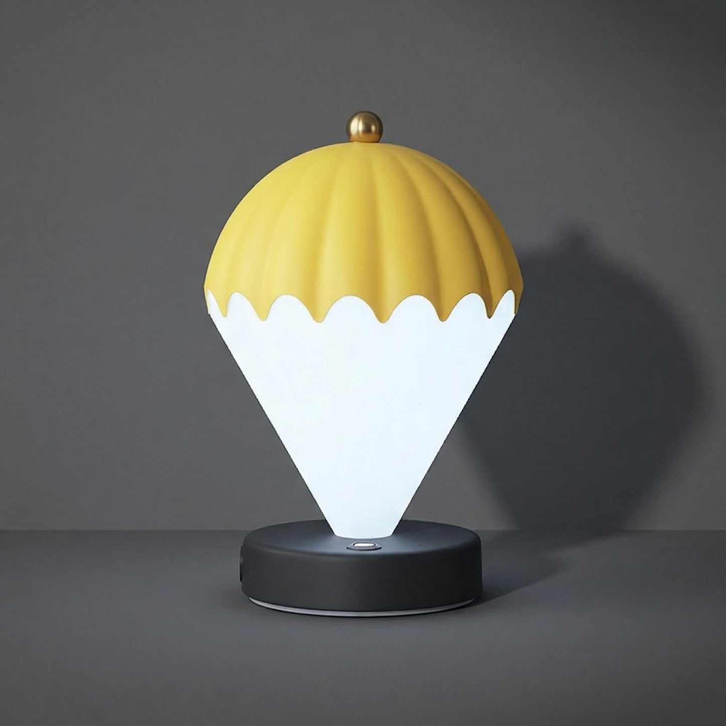 Aesthix Lume Aero balloon night light yellow variant product shot dark background glow UK
