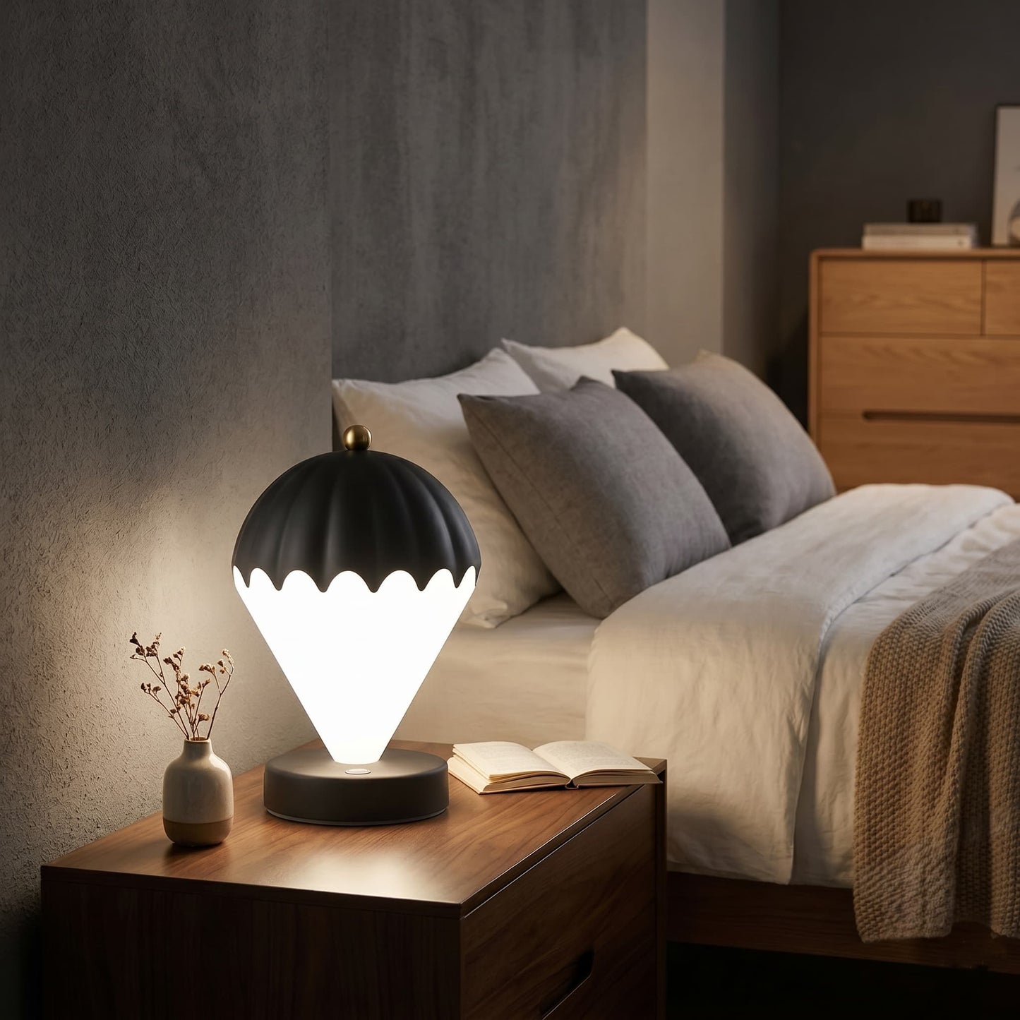 Aesthix Lume Aero balloon night light black variant cozy bedroom nightstand warm glow UK
