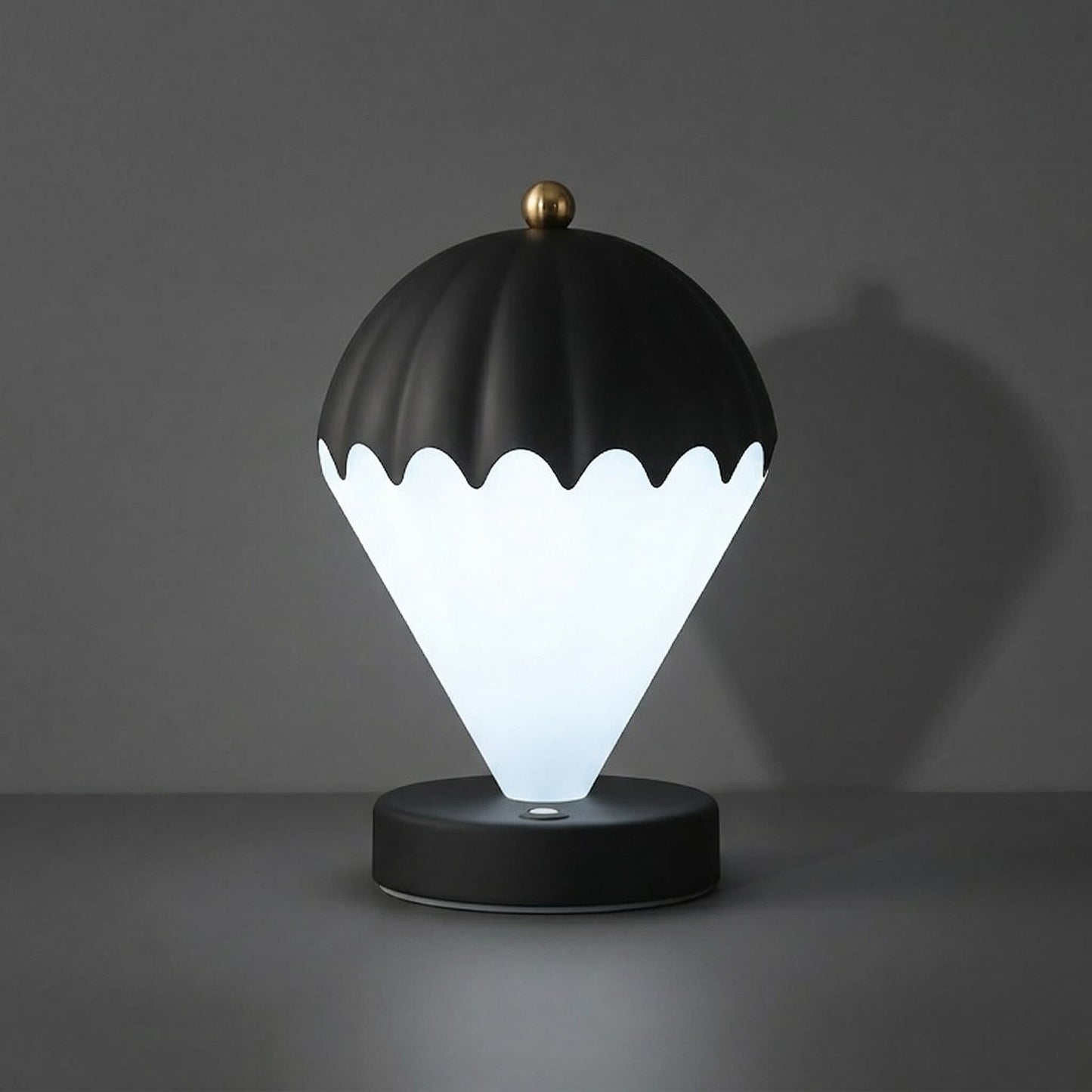 Aesthix Lume Aero balloon night light black variant product shot dark background side view