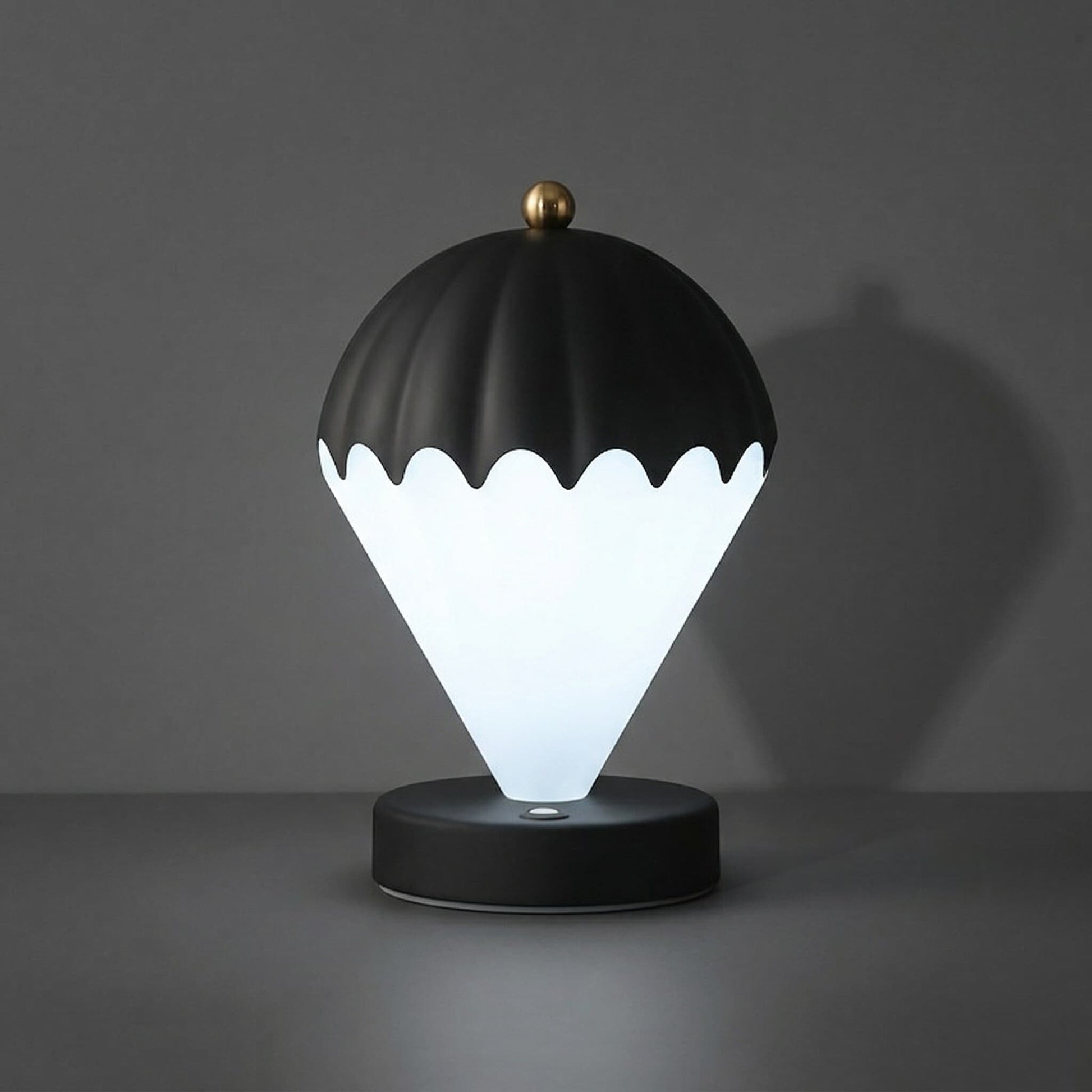 Aesthix Lume Aero balloon night light black variant product shot dark background side view