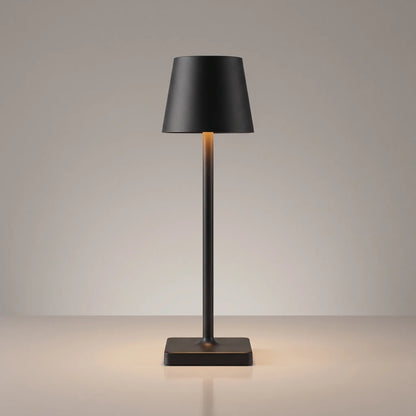 Aesthix Lume Classic bar style touch table lamp in black finish on plain background