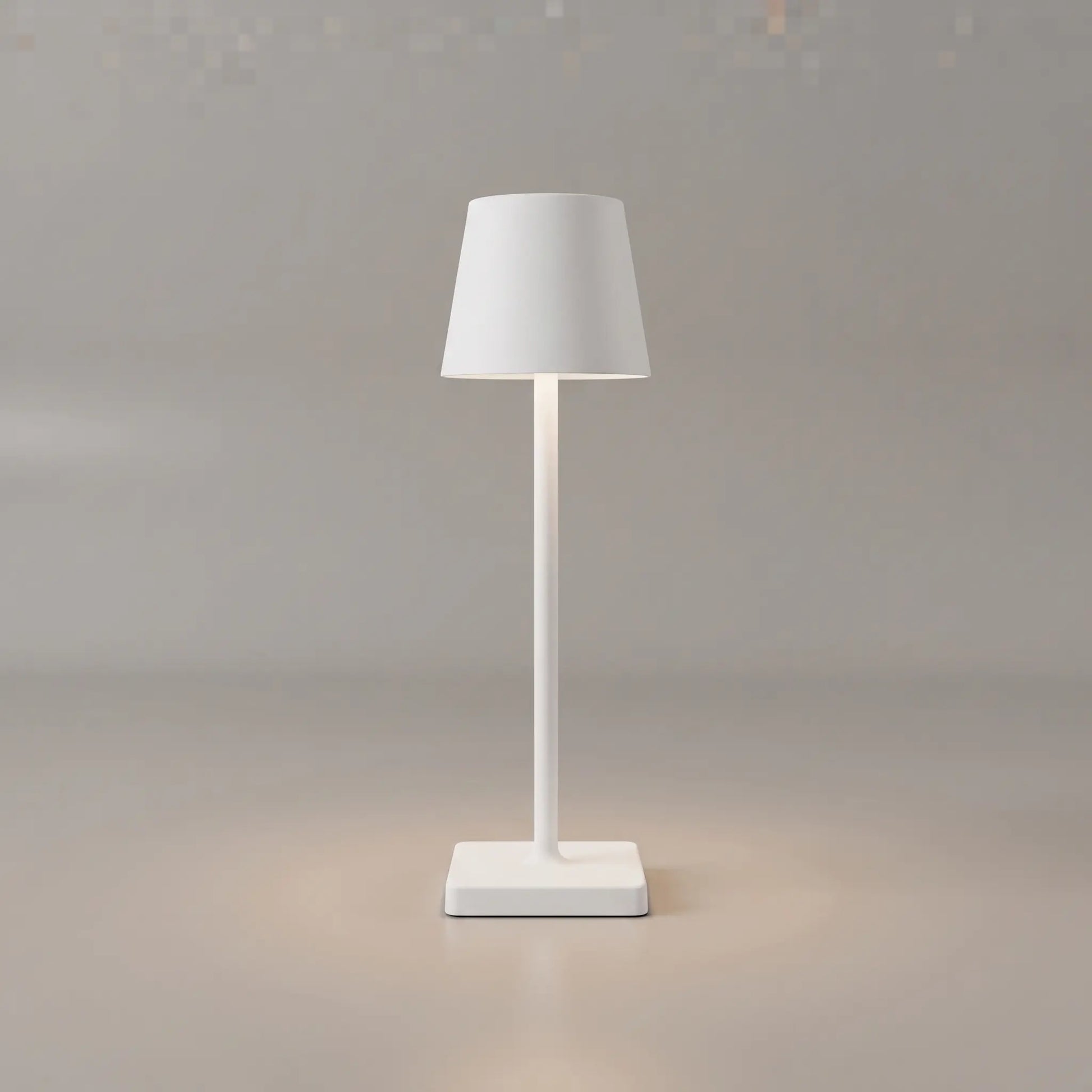 Aesthix Lume Classic bar style touch table lamp in white finish on plain background