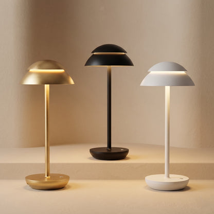 Aesthix Lume Domo modern mushroom lamp three colour variants white gold black warm light UK
