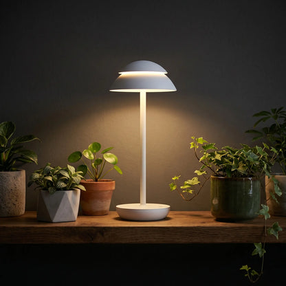 Aesthix Lume Domo modern mushroom lamp black base indoor plants dark room warm light UK