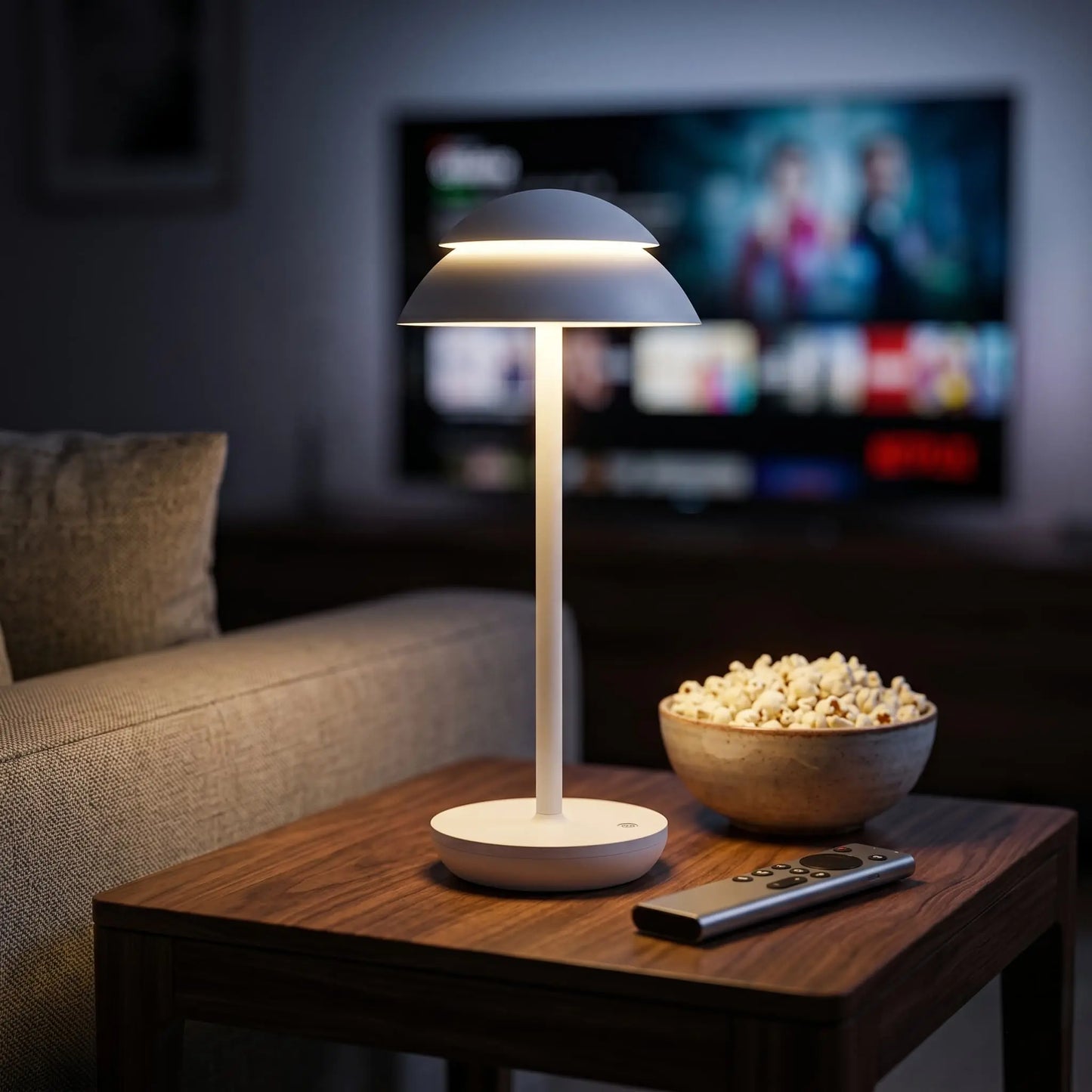 Aesthix Lume Domo modern mushroom lamp black base TV room side table cozy UK