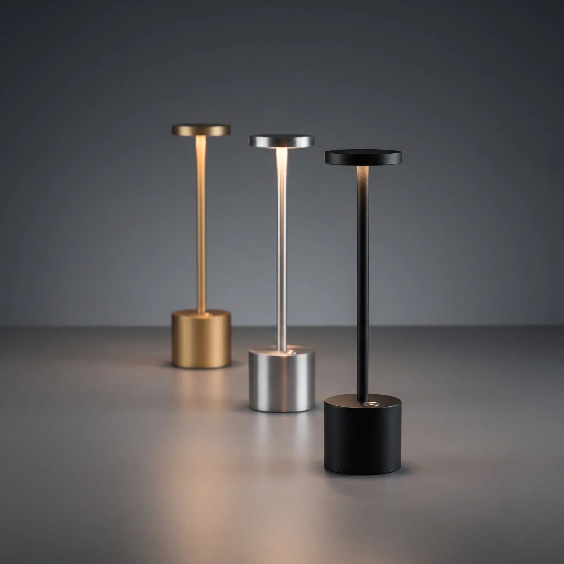 Aesthix Lume Halo table lamp black, silver, gold three variants UK