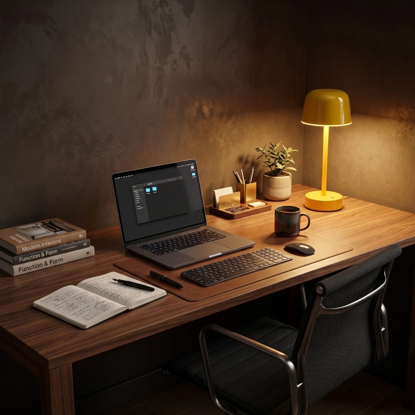 Aesthix Lume Hat wireless touch lamp yellow finish wooden office desk laptop notebook warm light UK