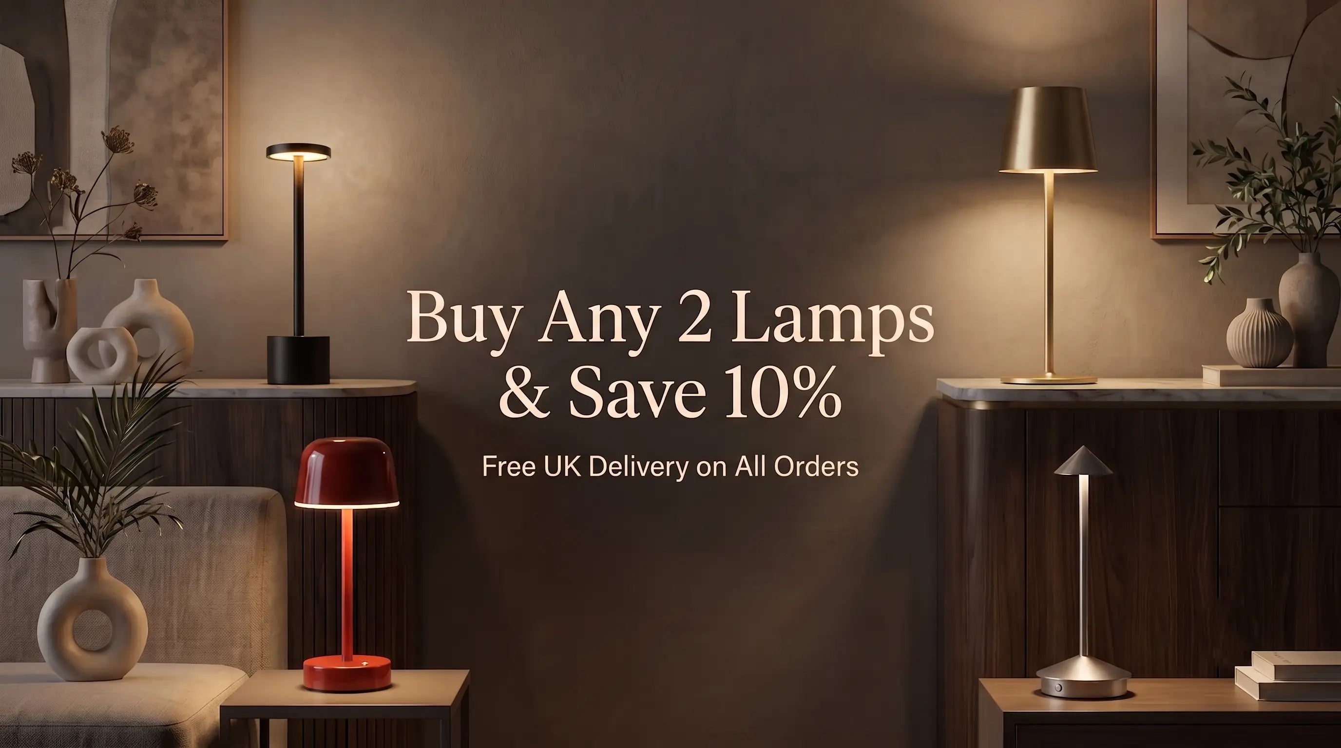 Aesthix Lume cordless rechargeable table lamps collection warm ambient lighting modern living room UK