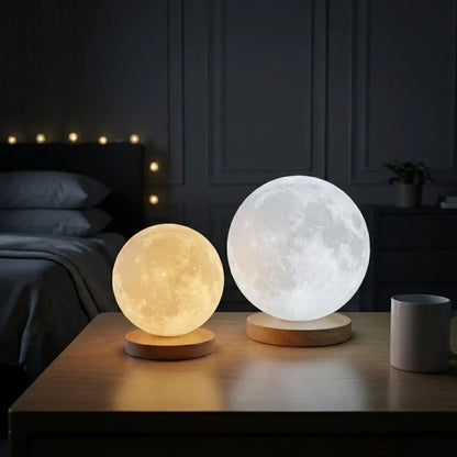 Aesthix Lume Luna moon lamp two variants bedroom side table warm yellow cool white night light UK