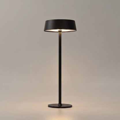 Aesthix Lume Plate black Nordic touch table lamp on plain background