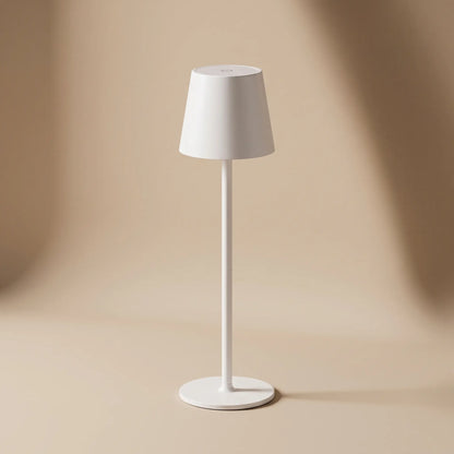 Aesthix Lume Poise rechargeable waterproof table lamp white finish product shot clean background UK
