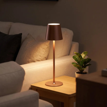 Aesthix Lume Poise rechargeable waterproof table lamp rose gold finish living room sofa side table plant UK
