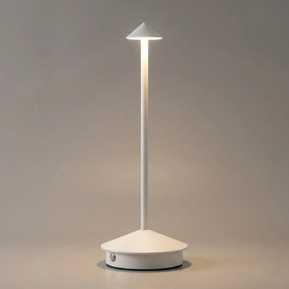 Aesthix Lume Vela slim rechargeable lamp in white finish on plain background