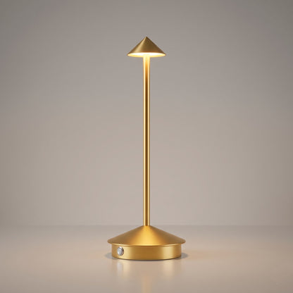 Aesthix Lume Vela slim rechargeable lamp gold finish product shot clean background UK