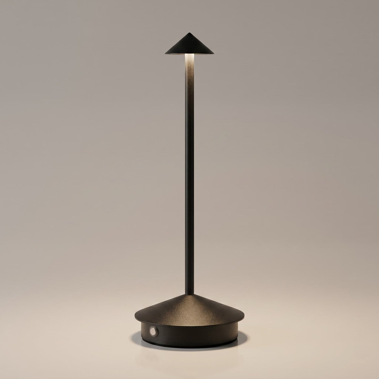 Aesthix Lume Vela slim rechargeable lamp black finish product shot clean background UK