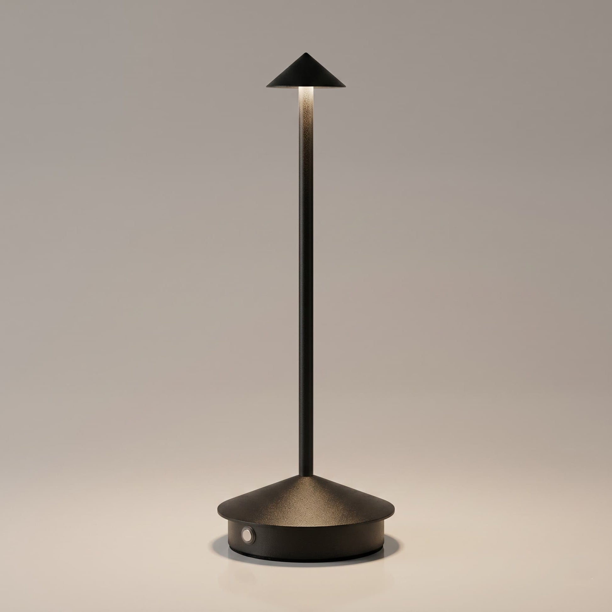 Aesthix Lume Vela slim rechargeable lamp black finish product shot clean background UK