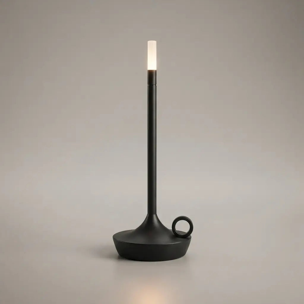 Aesthix Lume Taper candle glow lamp in matte black – elegant flameless taper design