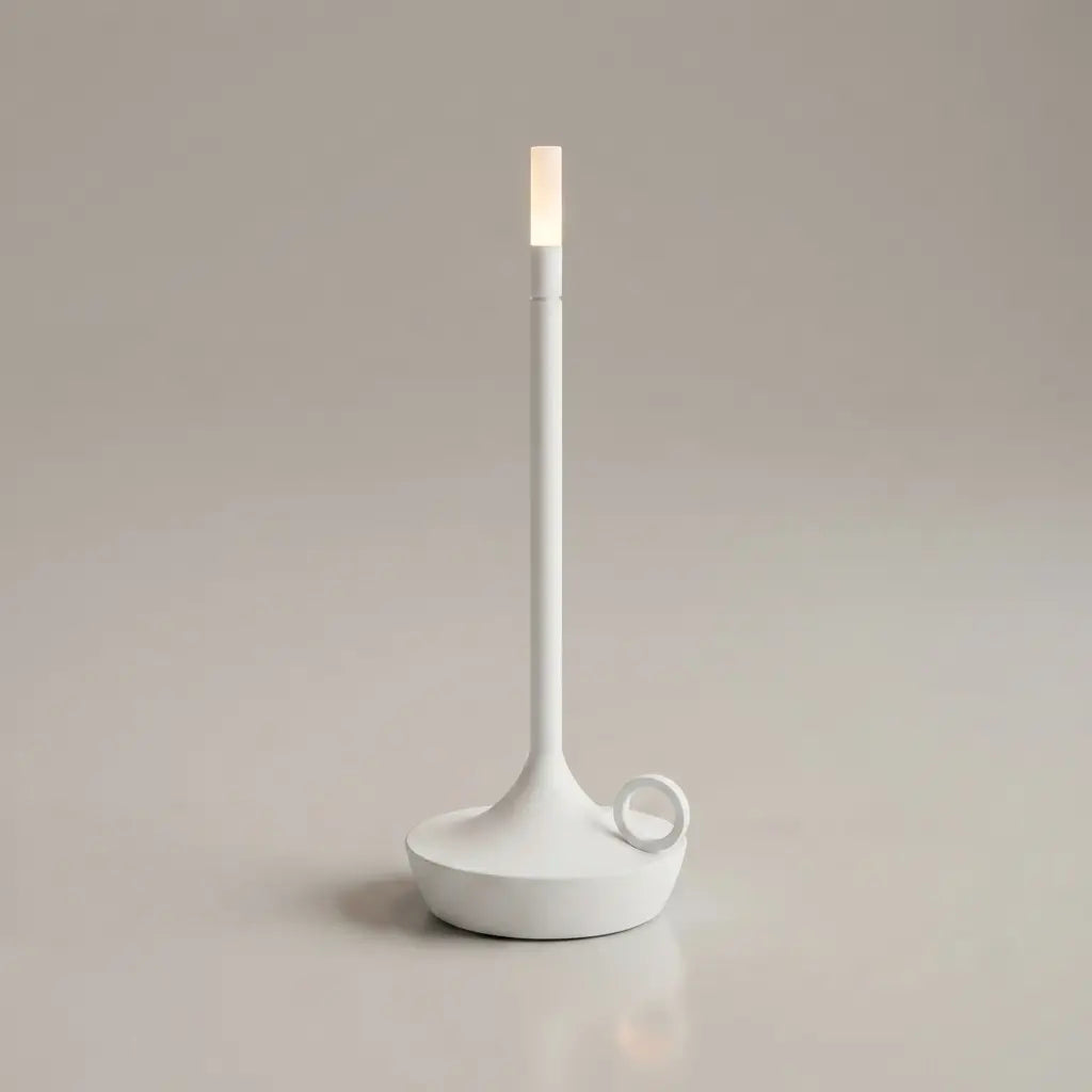Aesthix Lume Taper candle glow lamp in classic white – sleek and minimalist finish