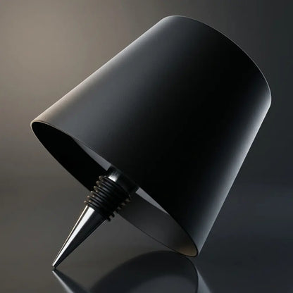 Aesthix Lume Vino accent bottle lamp black finish product shot dark background UK